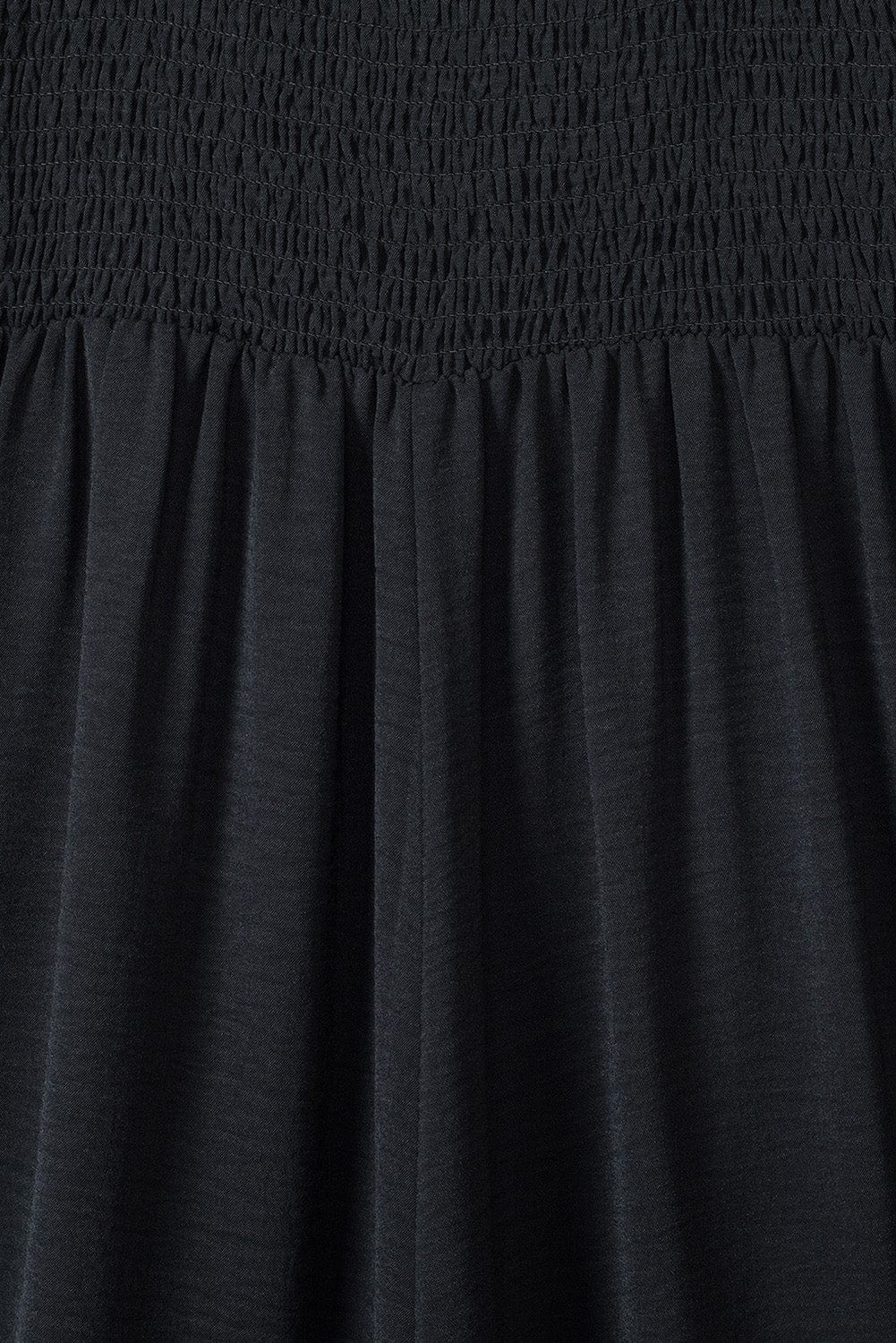 Elegant Black Smocked Sleeveless Jumpsuit with Wide Leg and Chic Details