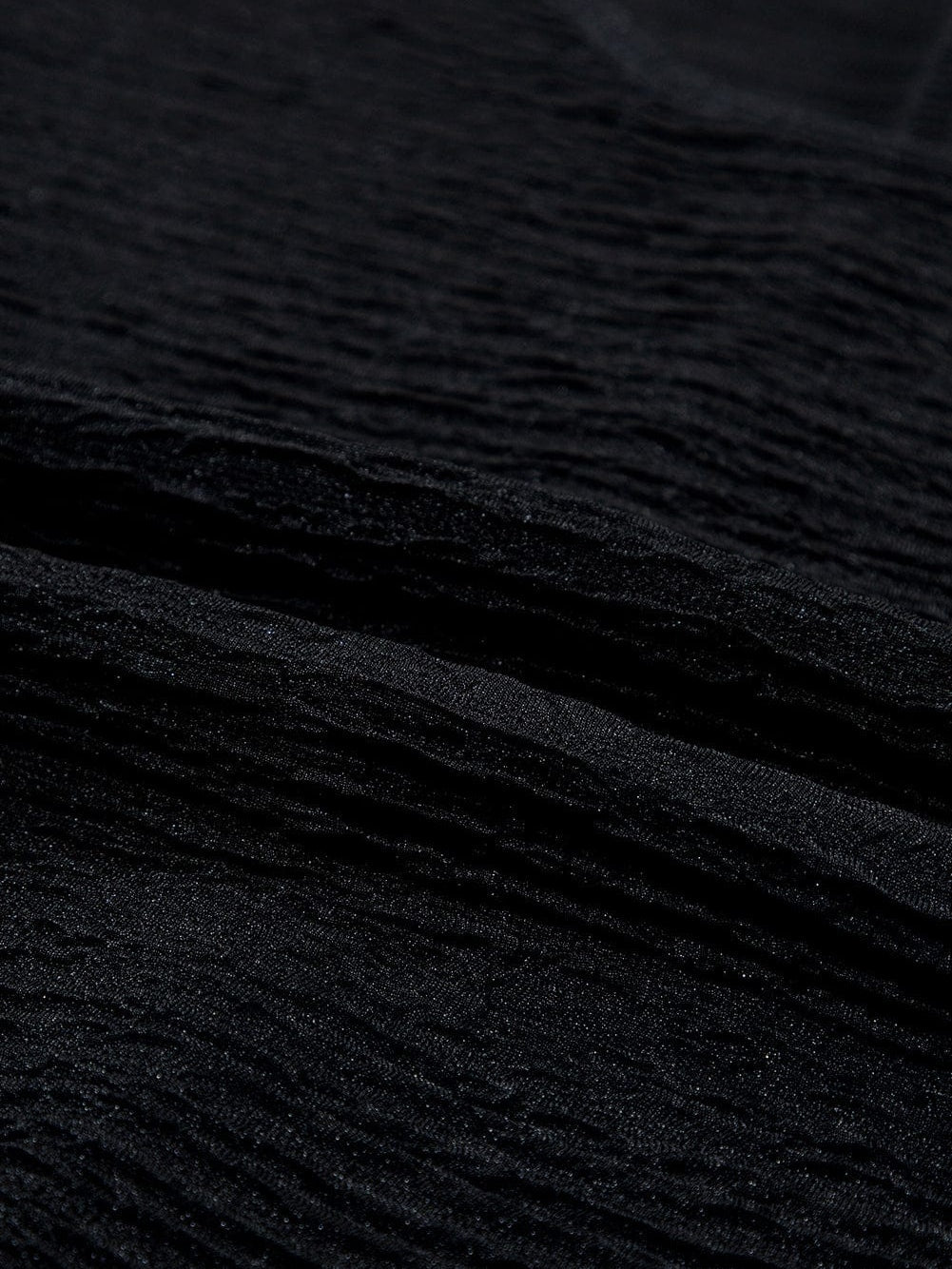 Elegant Black Textured Ruffle Sleeve Blouse