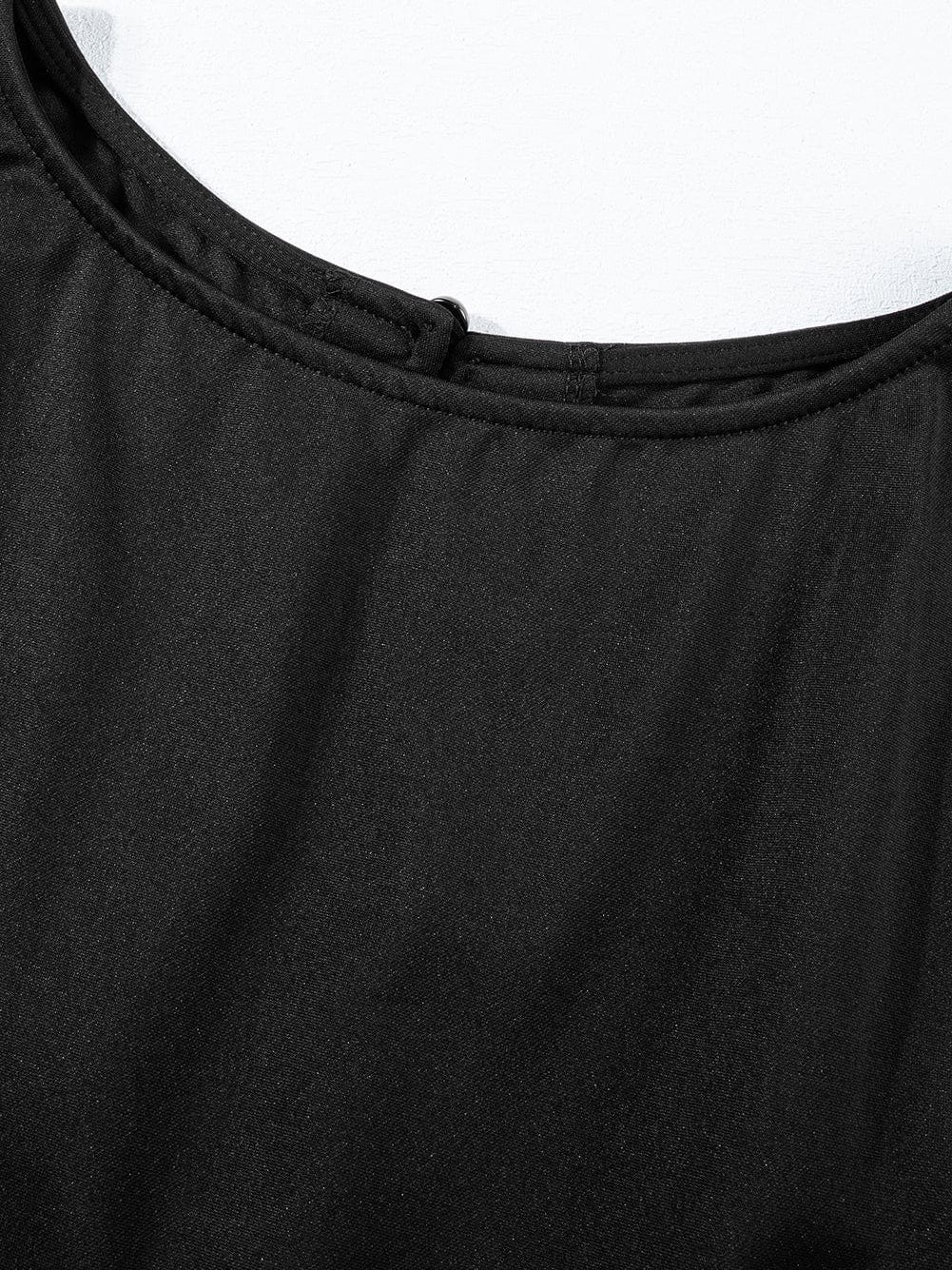 Elegant Black Tie-Waist Batwing Jumpsuit