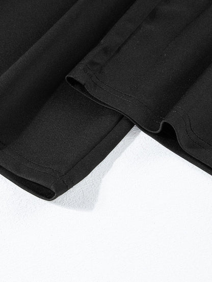 Elegant Black Tie-Waist Batwing Jumpsuit