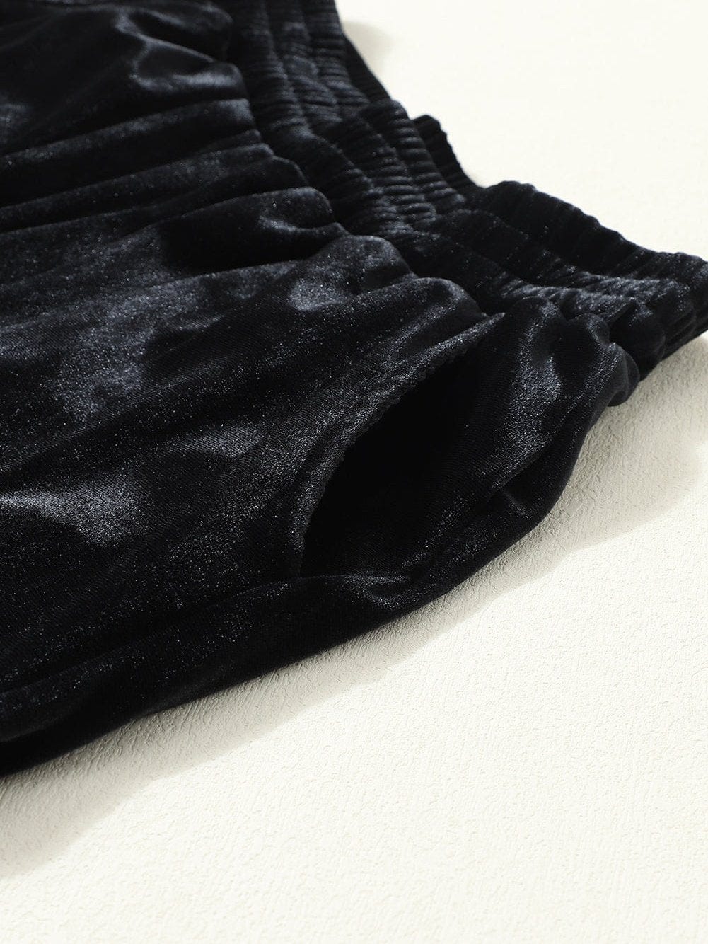 Elegant Black Velvet Jogger Trousers