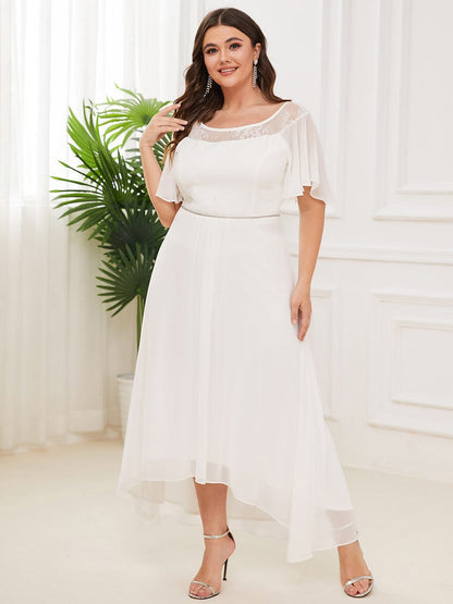 Elegant Boat Neck A-Line Midi Dress for Plus Size Women