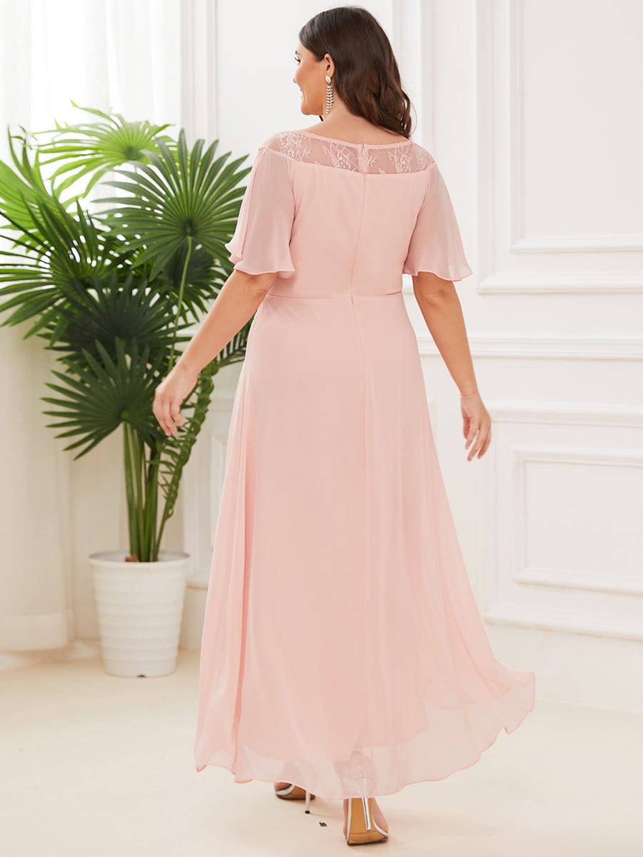 Elegant Boat Neck A-Line Midi Dress for Plus Size Women