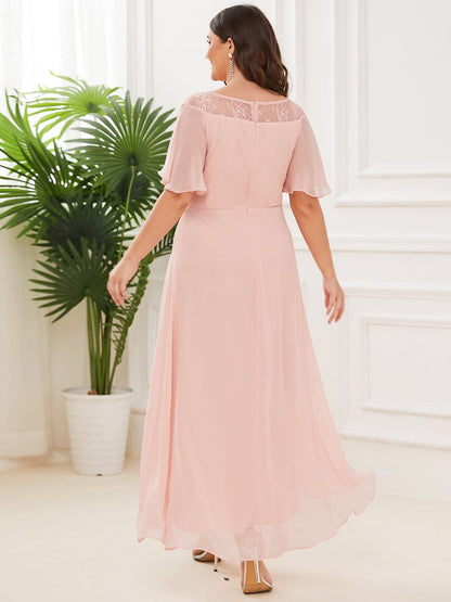 Elegant Boat Neck A-Line Midi Dress for Plus Size Women