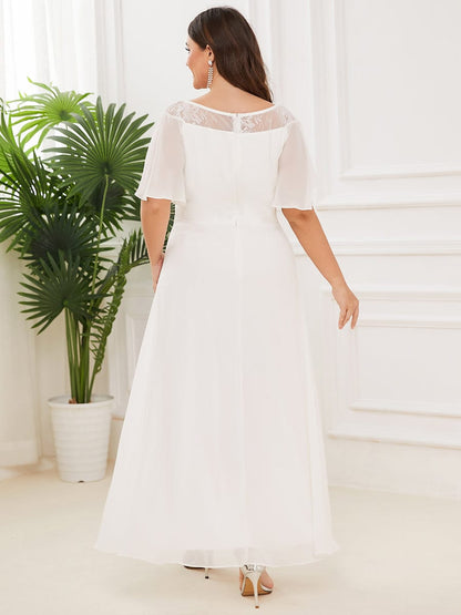 Elegant Boat Neck A-Line Midi Dress for Plus Size Women