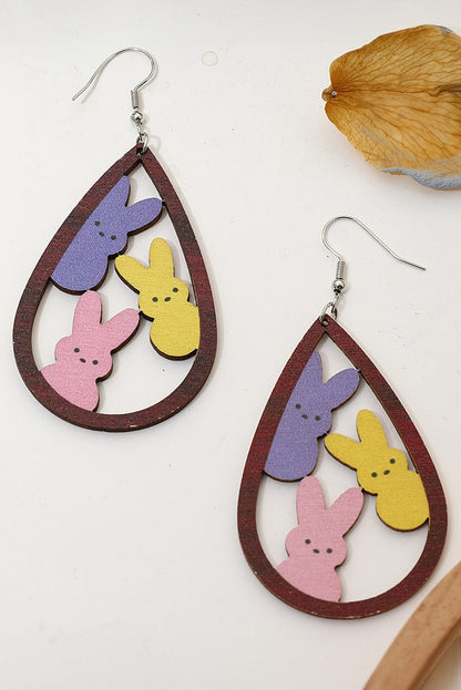 Elegant Brown Bunny Drop Earrings for Easter Fashion