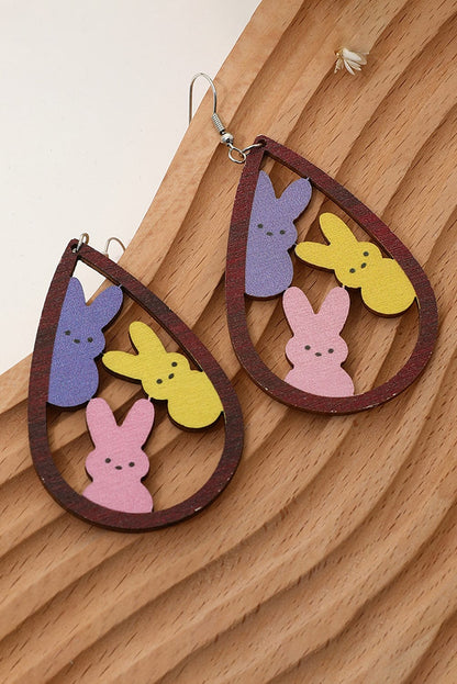 Elegant Brown Bunny Drop Earrings for Easter Fashion