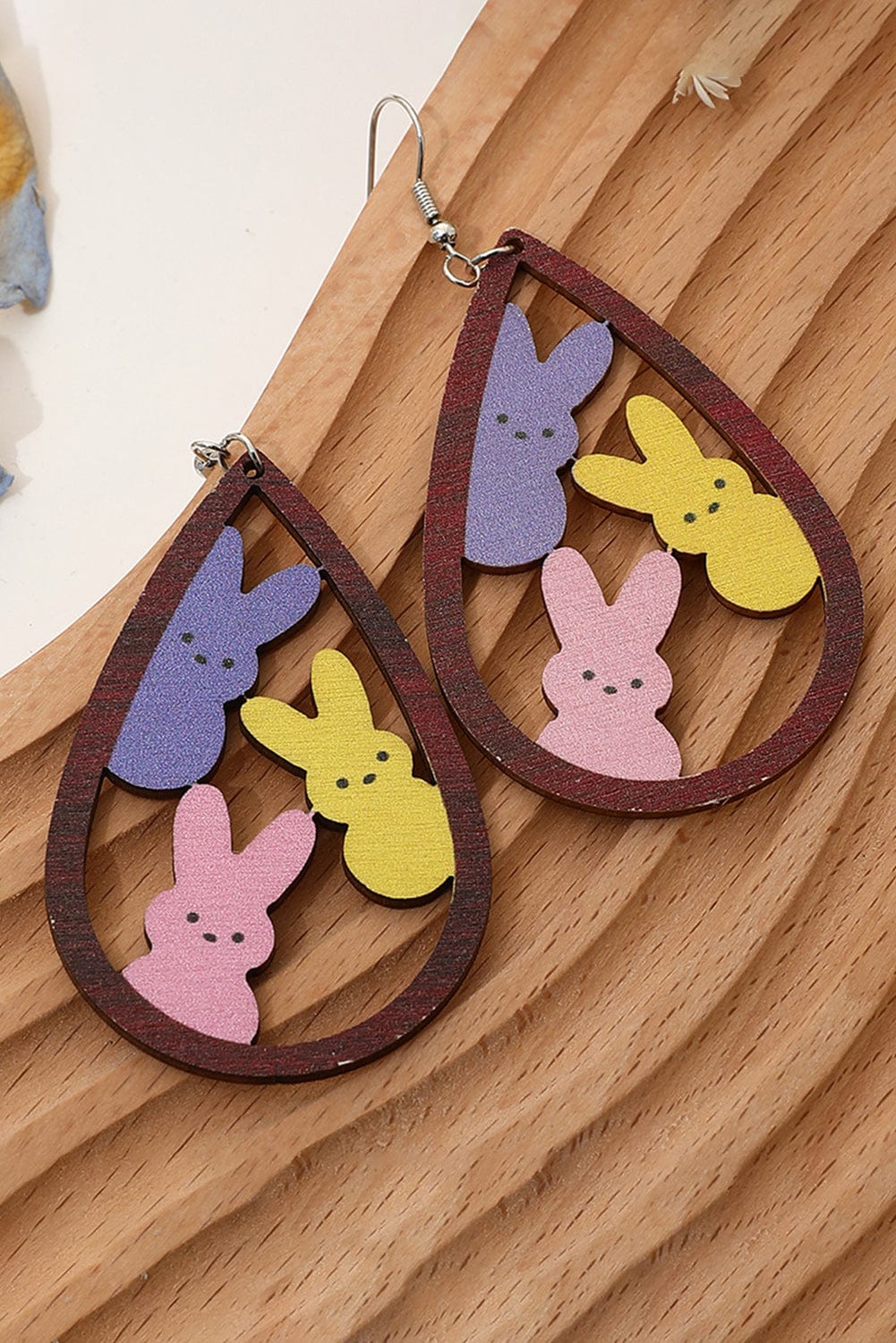 Elegant Brown Bunny Drop Earrings for Easter Fashion