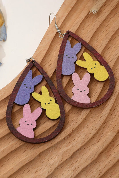 Elegant Brown Bunny Drop Earrings for Easter Fashion