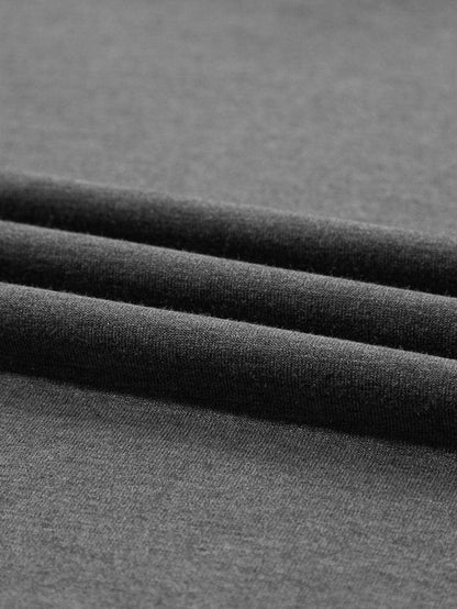 Elegant Carbon Grey V Neck T Shirt with Petal Sleeves