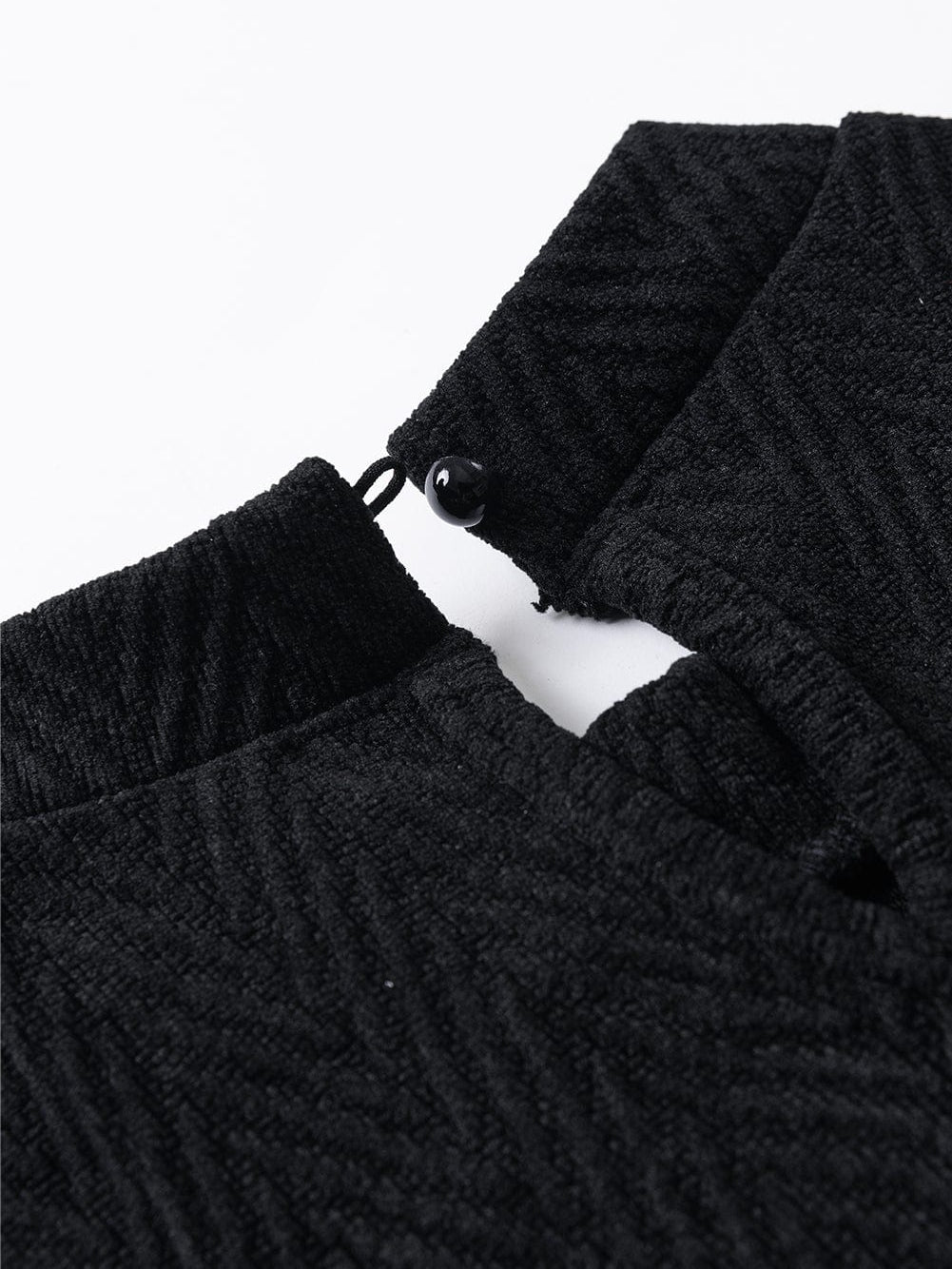 Elegant Chevron Textured Stand Neck Blouse