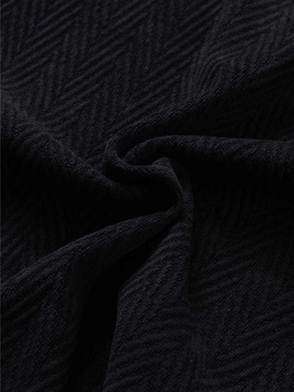 Elegant Chevron Textured Stand Neck Blouse