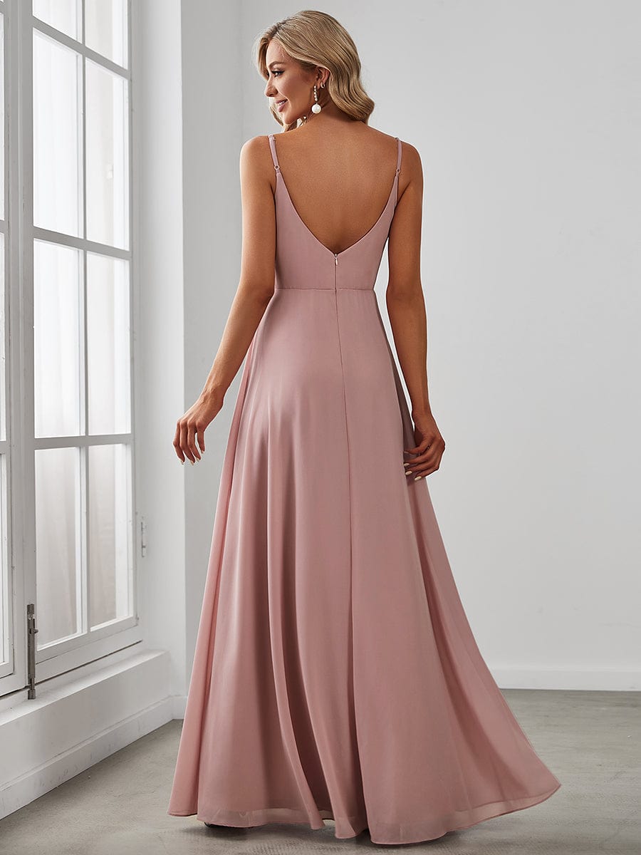 Elegant Chiffon Bridesmaid Gown with Spaghetti Straps