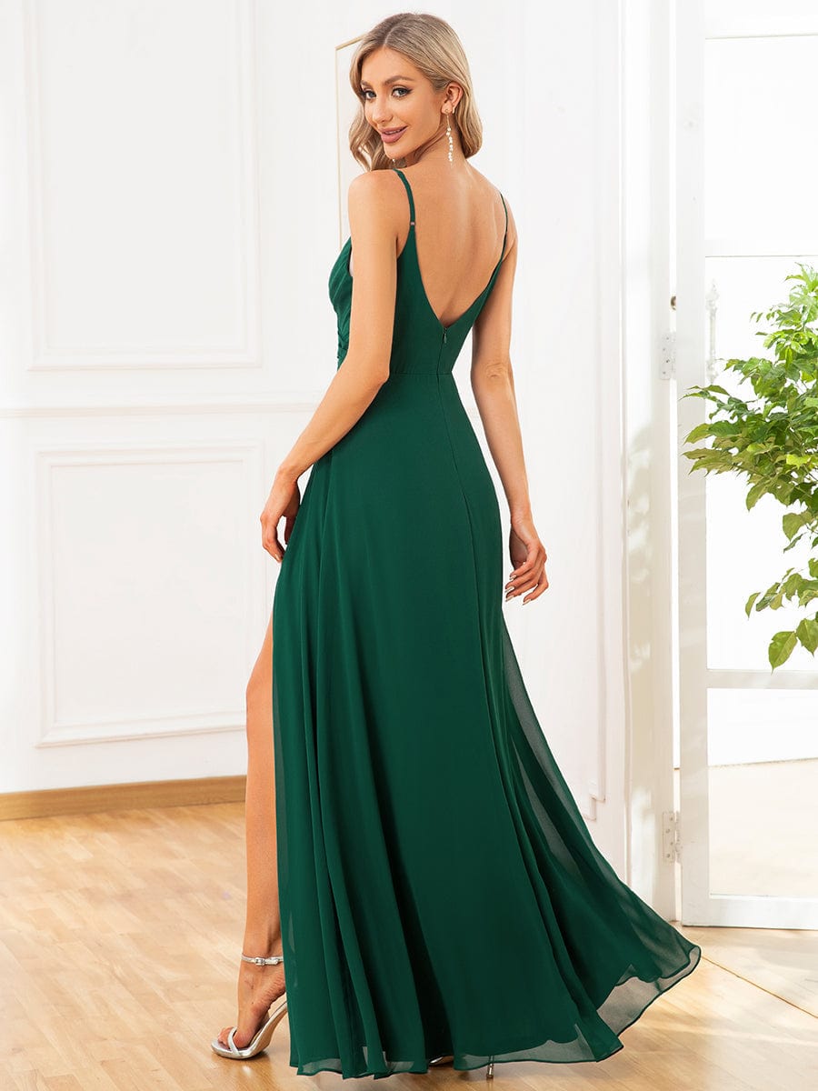 Elegant Chiffon Bridesmaid Gown with Spaghetti Straps