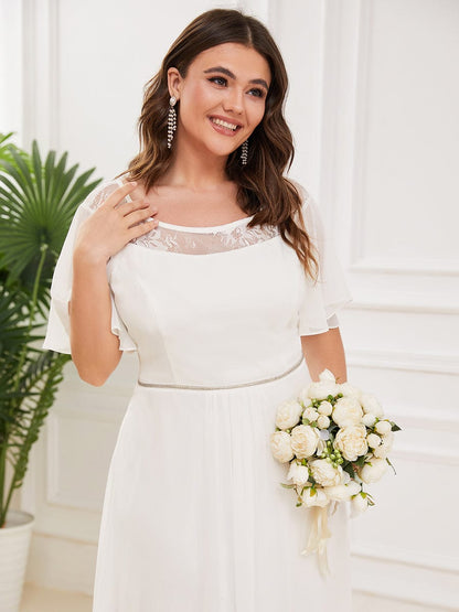 Elegant Chiffon Mother of the Bride Dress with Ruffle Sleeves and Asymmetrical Hem