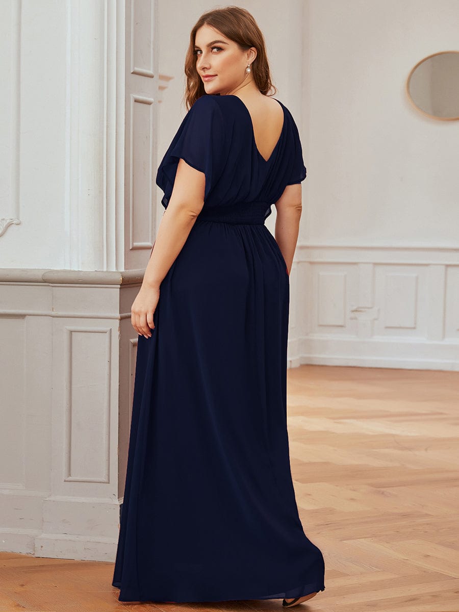 Elegant Chiffon Plus Size Evening Party Dress with Empire Waist