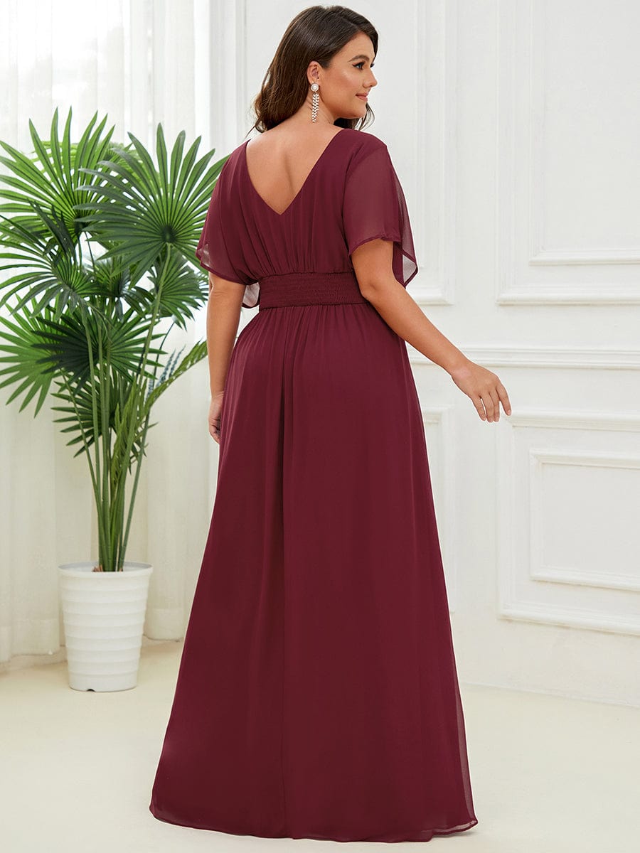 Elegant Chiffon Plus Size Evening Party Dress with Empire Waist