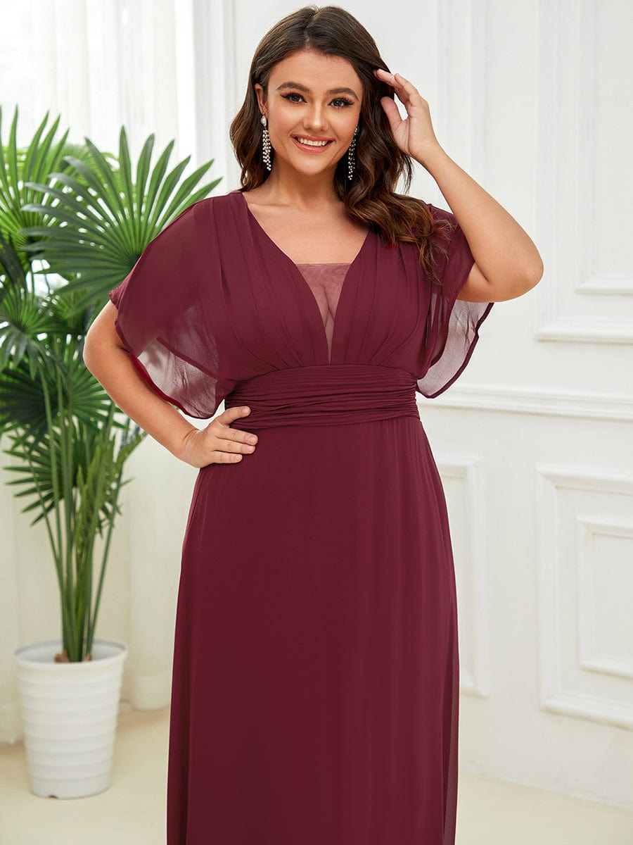Elegant Chiffon Plus Size Evening Party Dress with Empire Waist