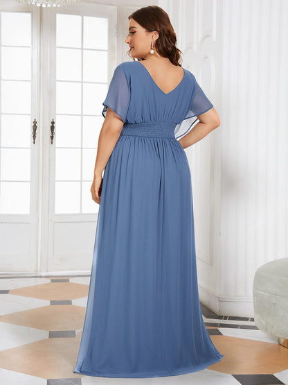 Elegant Chiffon Plus Size Evening Party Dress with Empire Waist