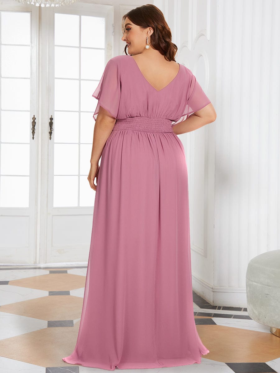 Elegant Chiffon Plus Size Evening Party Dress with Empire Waist