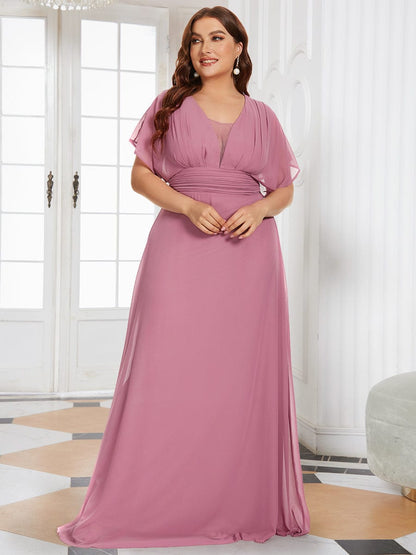 Elegant Chiffon Plus Size Evening Party Dress with Empire Waist