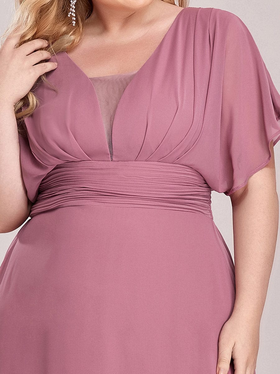 Elegant Chiffon Plus Size Evening Party Dress with Empire Waist