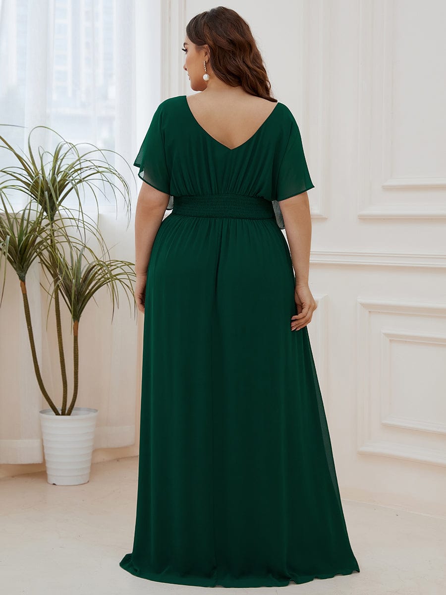 Elegant Chiffon Plus Size Evening Party Dress with Empire Waist