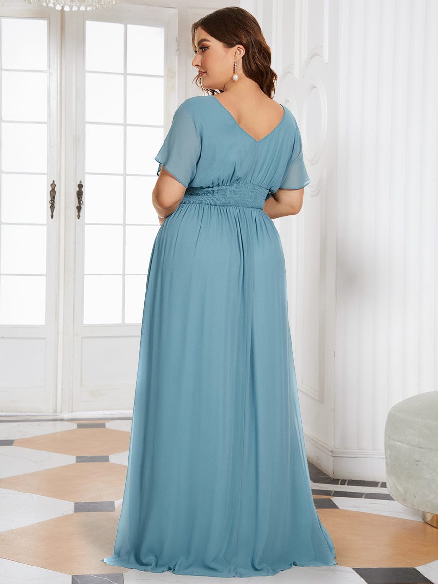 Elegant Chiffon Plus Size Evening Party Dress with Empire Waist