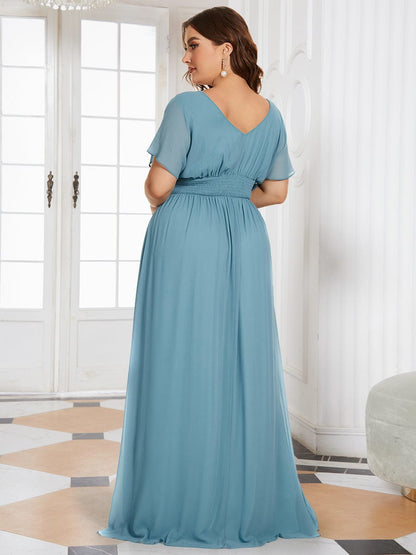 Elegant Chiffon Plus Size Evening Party Dress with Empire Waist