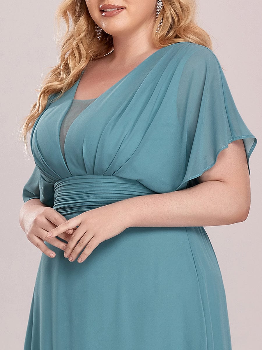 Elegant Chiffon Plus Size Evening Party Dress with Empire Waist