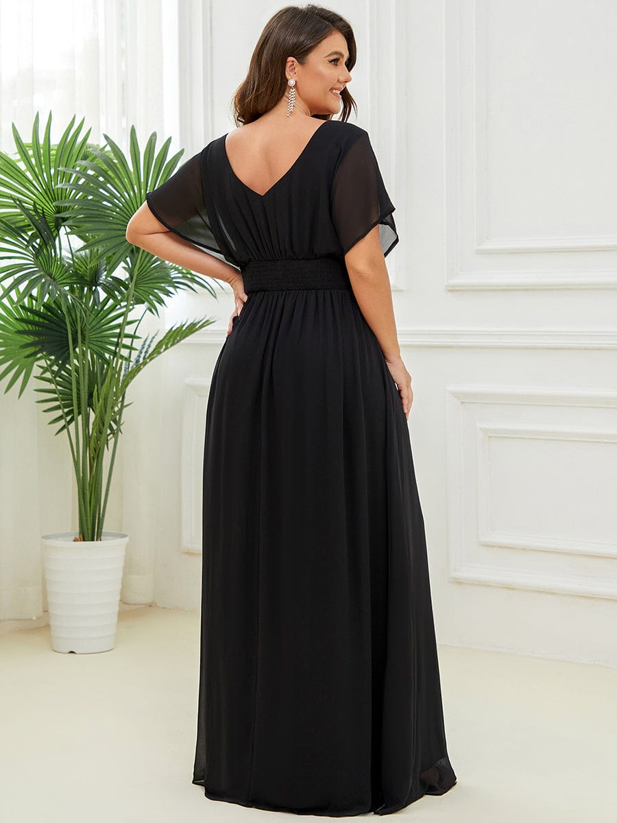 Elegant Chiffon Plus Size Evening Party Dress with Empire Waist