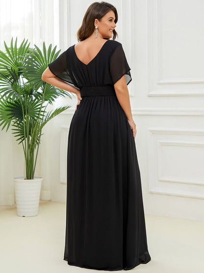 Elegant Chiffon Plus Size Evening Party Dress with Empire Waist