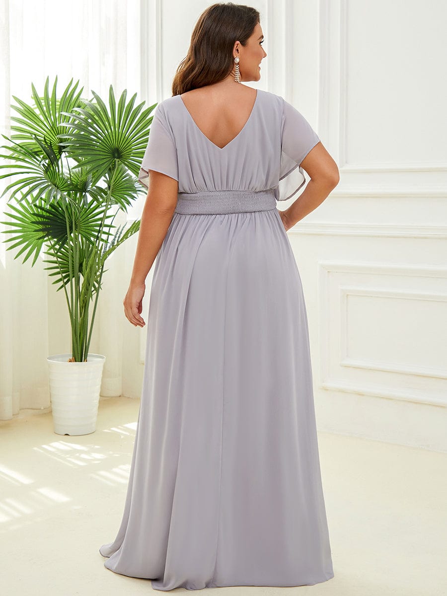 Elegant Chiffon Plus Size Evening Party Dress with Empire Waist