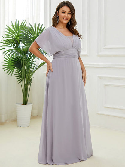 Elegant Chiffon Plus Size Evening Party Dress with Empire Waist