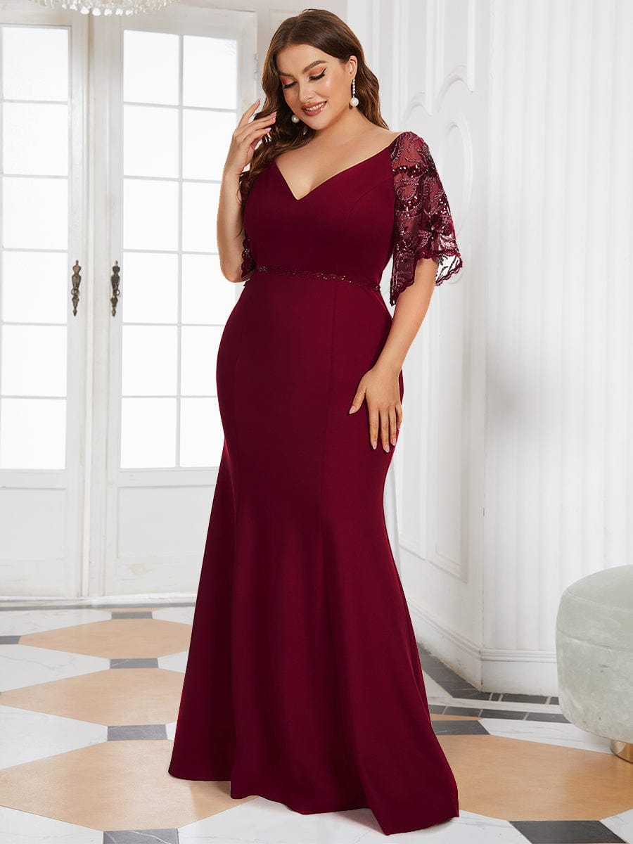 Elegant Curve Embracing V-Neck Mermaid Evening Gown