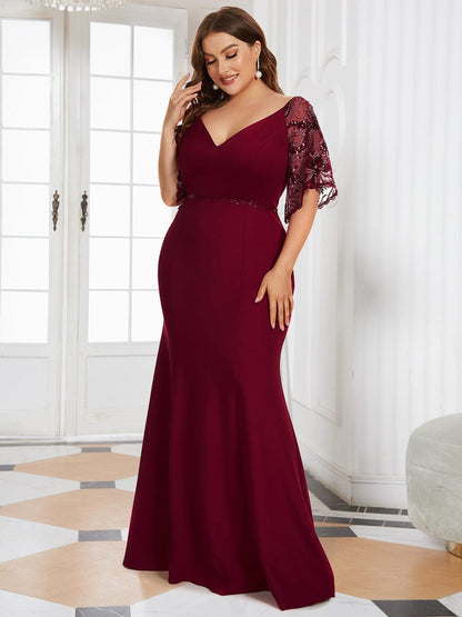 Elegant Curve Embracing V-Neck Mermaid Evening Gown