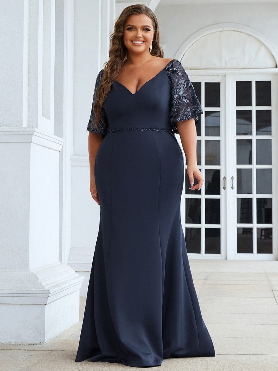 Elegant Curve Embracing V-Neck Mermaid Evening Gown