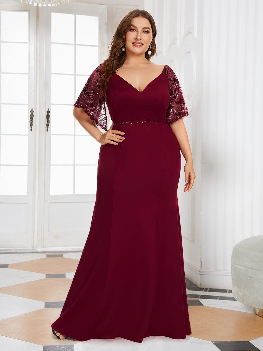 Elegant Curve Embracing V-Neck Mermaid Evening Gown