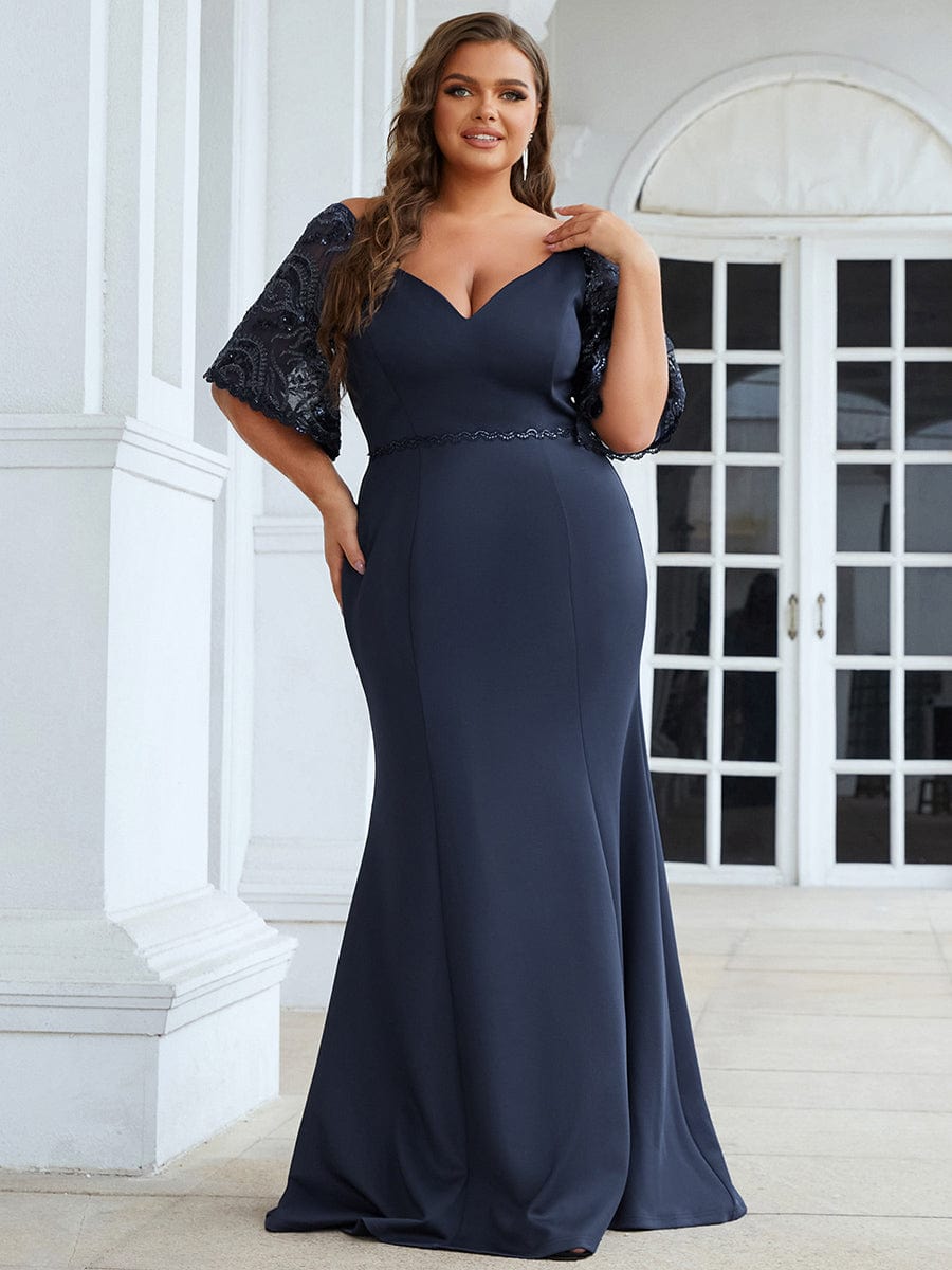 Elegant Curve Embracing V-Neck Mermaid Evening Gown