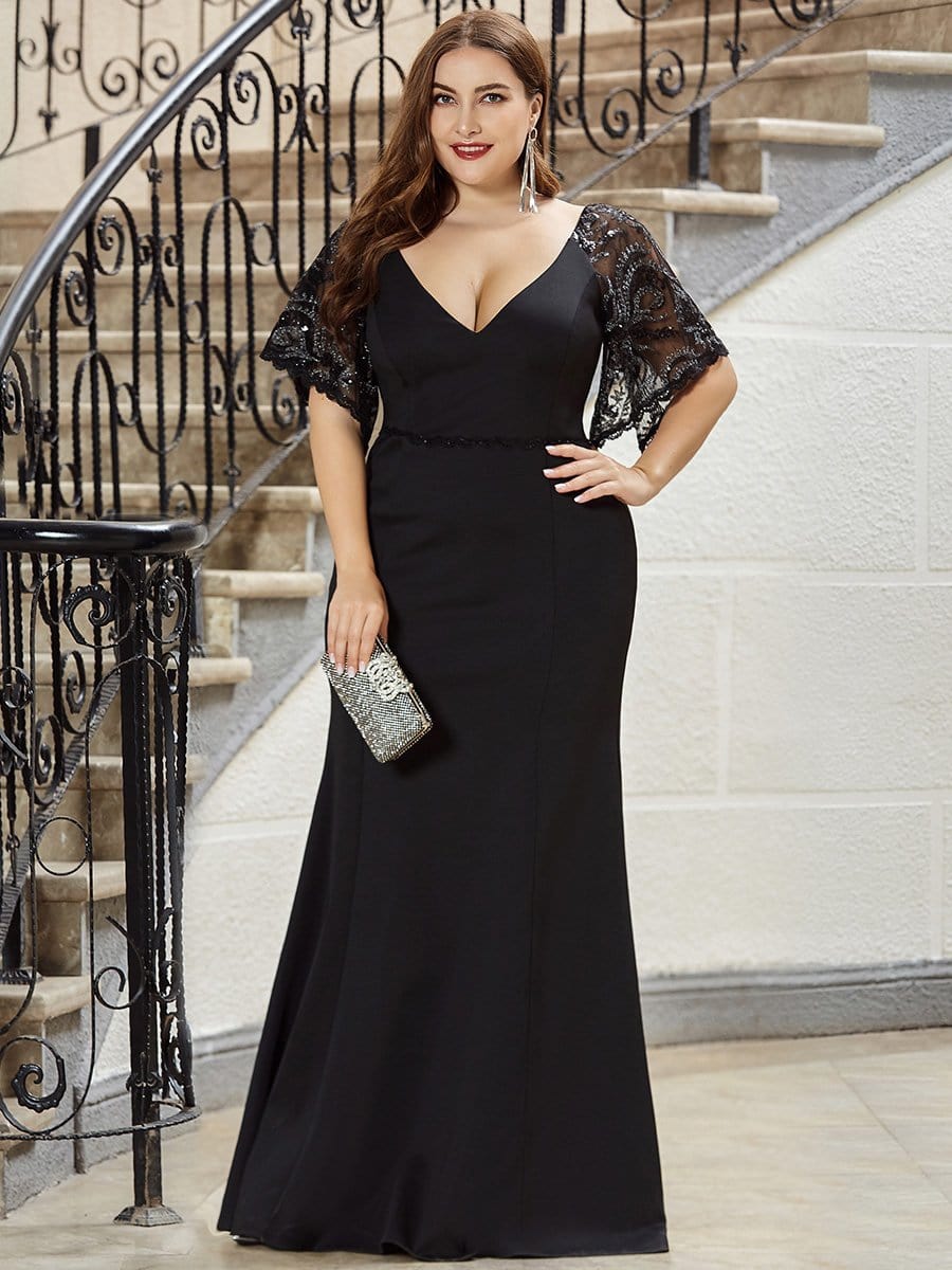 Elegant Curve Embracing V-Neck Mermaid Evening Gown