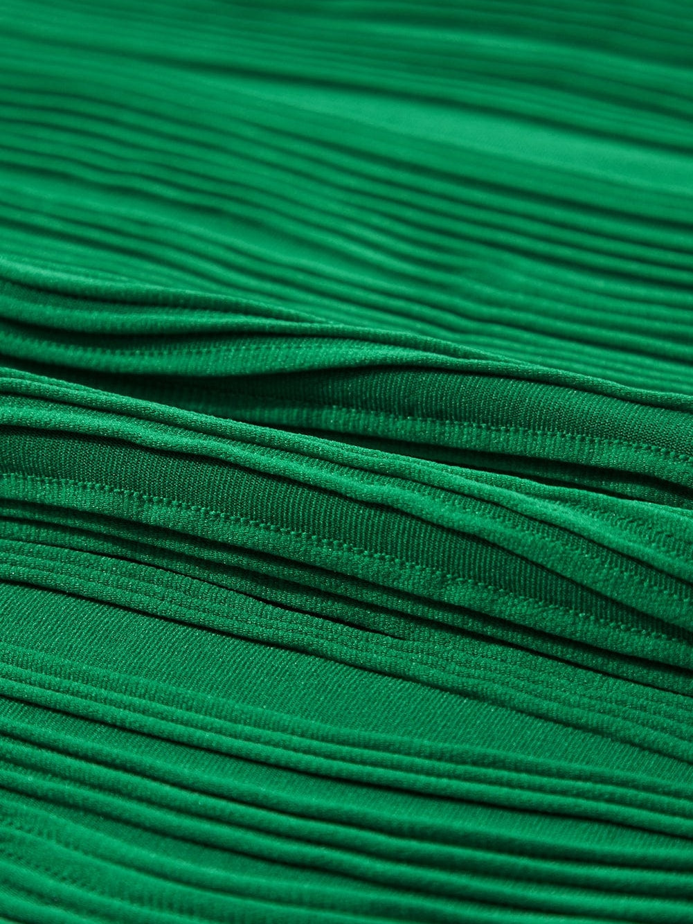 Elegant Dark Green Wavy Texture Mock Neck Cap Sleeve Blouse