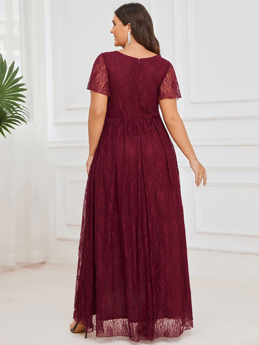 Elegant Deep V-Neck A-Line Evening Gown with Sheer Sleeves