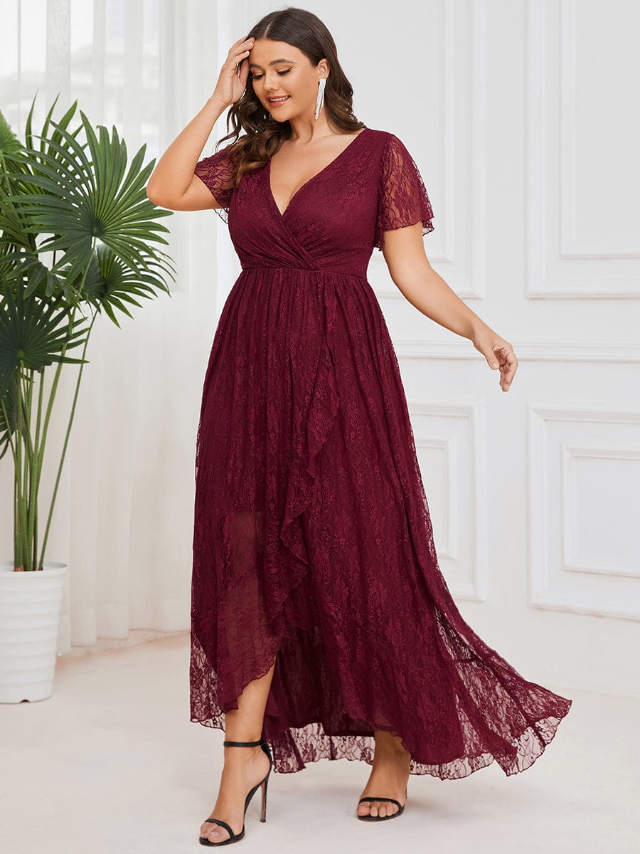 Elegant Deep V-Neck A-Line Evening Gown with Sheer Sleeves
