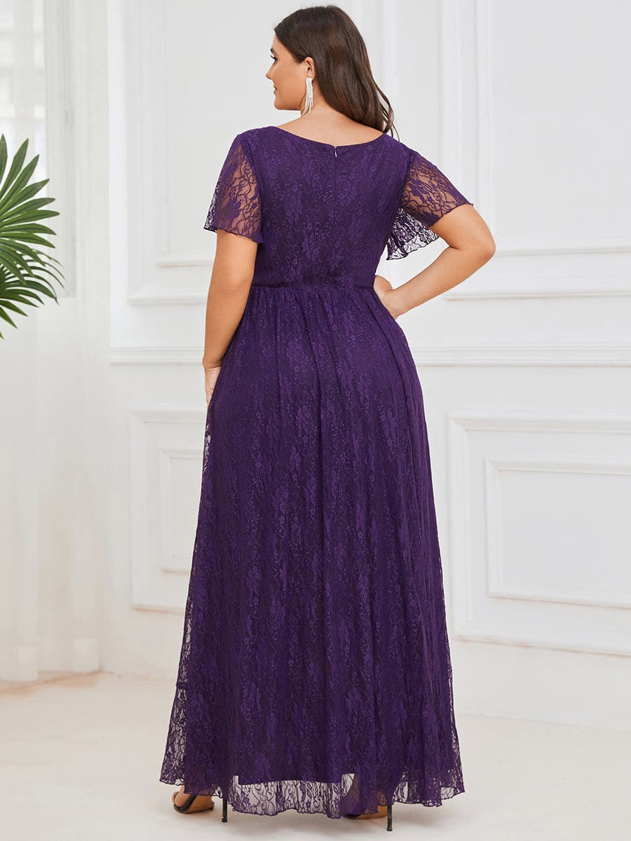 Elegant Deep V-Neck A-Line Evening Gown with Sheer Sleeves