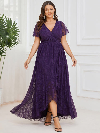 Elegant Deep V-Neck A-Line Evening Gown with Sheer Sleeves