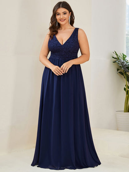 Elegant Deep V Neck A Line Sleeveless Bridesmaid Gowns