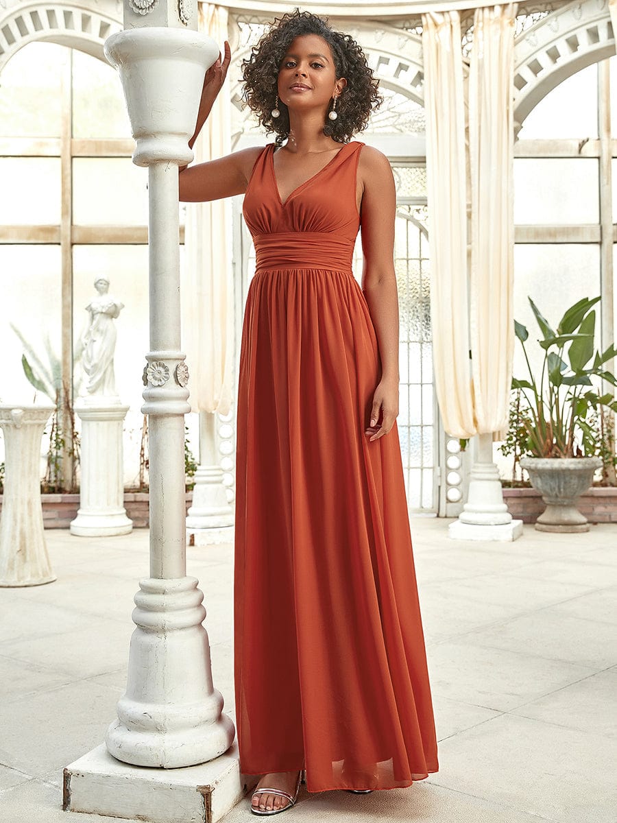 Elegant Dual V-Neck Maxi Dress for Evening Events