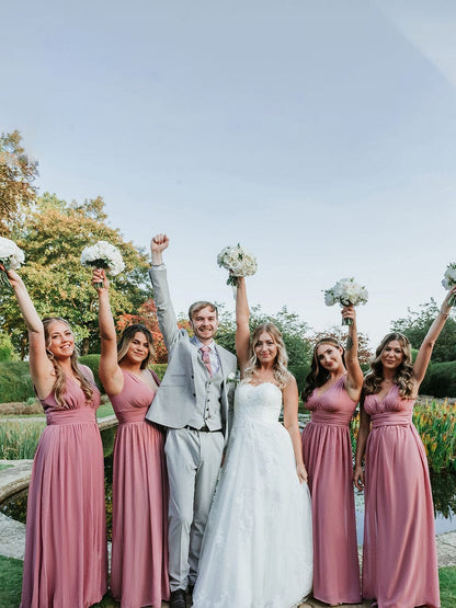 Elegant Dual V-Neck Maxi Dress for Evening Events