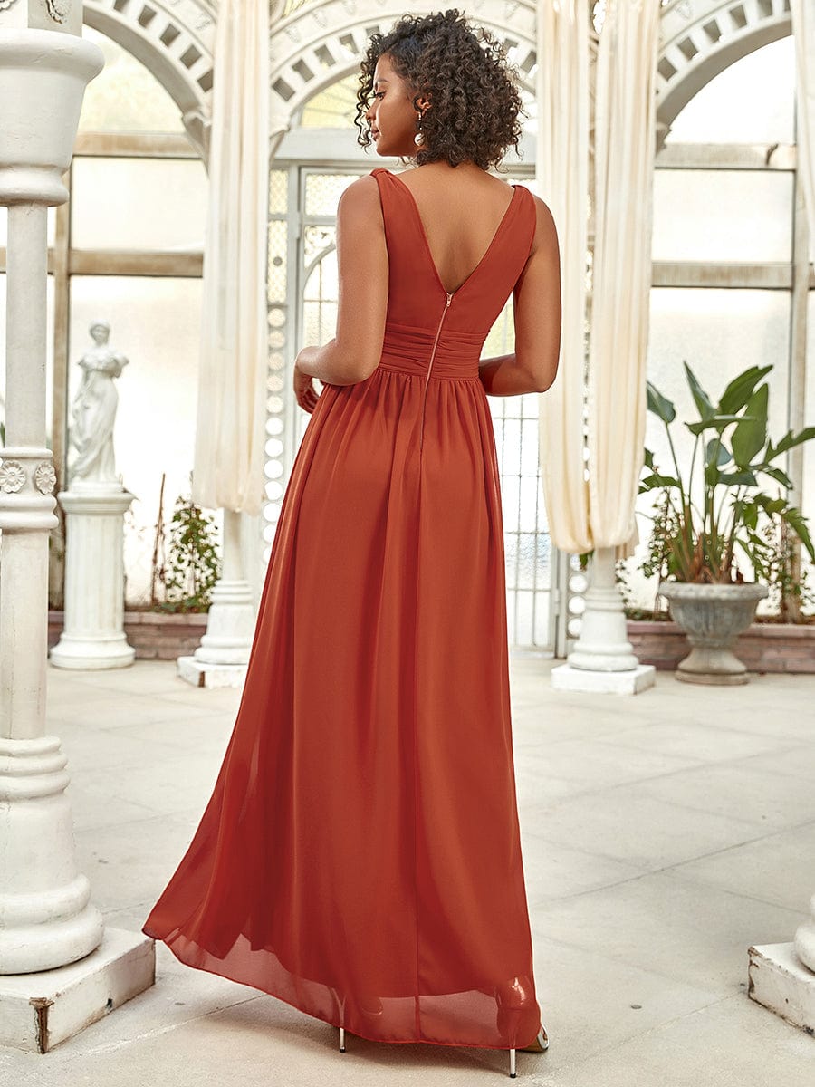 Elegant Dual V-Neck Maxi Dress for Evening Events