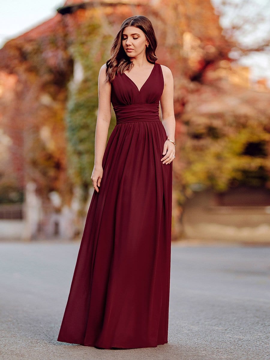Elegant Dual V-Neck Maxi Dress for Evening Events